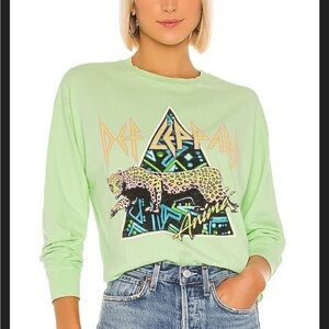 Daydreamer - Lime Graphic Long Sleeve Tee - Def Lepard